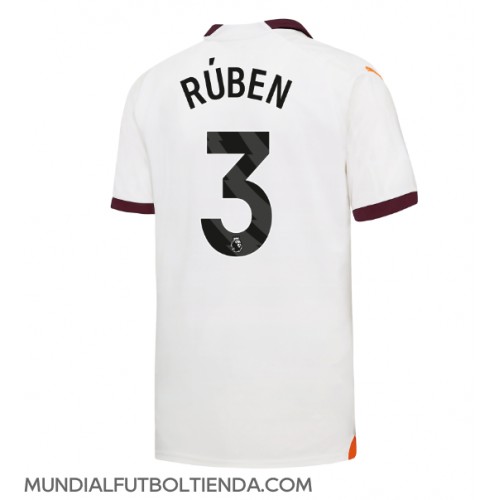 Camiseta Manchester City Ruben Dias #3 Segunda Equipación Replica 2023-24 mangas cortas